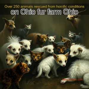 Read more about the article Over 250 animals rescued from horrific conditions on Ohio fur farm  Ohio