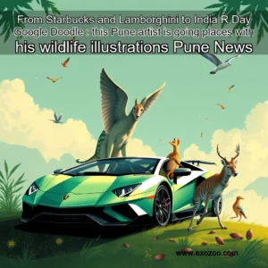 Read more about the article From Starbucks and Lamborghini to India R  Day Google Doodle : this Pune artist is going places with his wildlife illustrations  Pune News