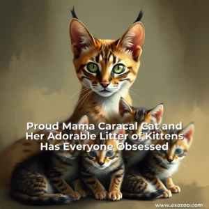 Read more about the article Proud Mama Caracal Cat and Her Adorable Litter of Kittens Has Everyone Obsessed